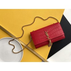 세인트로랑 YSL 크로커다일 테슬 케이트 숄더백