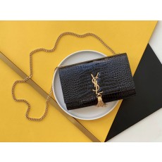 세인트로랑 YSL 크로커다일 테슬 케이트 숄더백