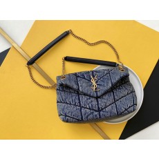 세인트로랑 YSL 루루 데님 숄더백