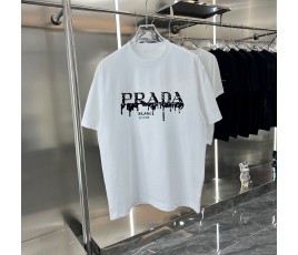 [PRADA -프라다 ] 프라다 잉크 프린팅 화이트 티셔츠